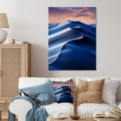 Blue Nocturnal Desert Dunes IV - Desert Metal Wall Art