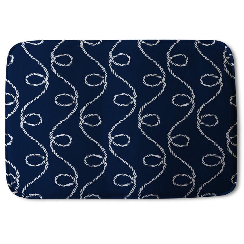 Akarsh Memory Foam Non-Slip Bath Rug, Blue 2