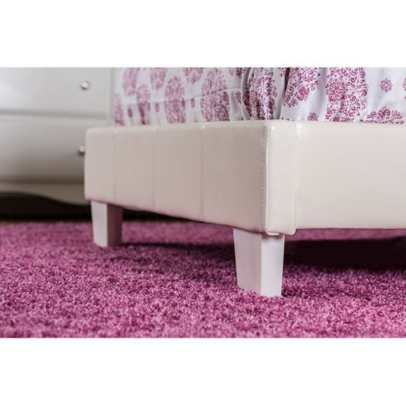 Maren Upholstered Platform Bed, King, White
