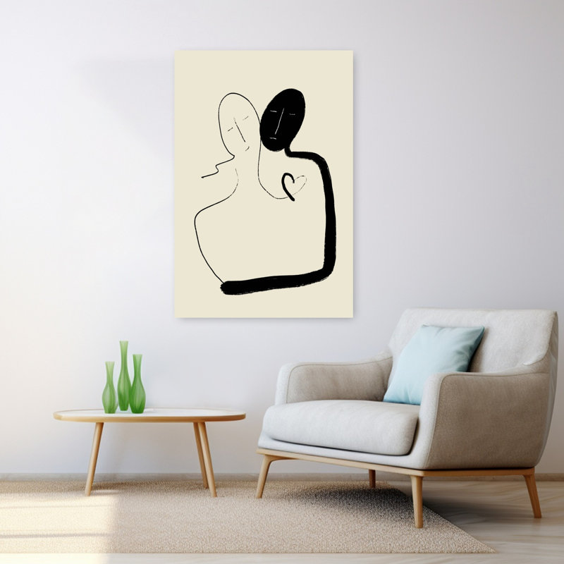 Art contemporain contemporain et romantique, H 48 po x l 32 po
