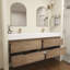 Meuble-lavabo mural double en chêne blanc 72 po avec lavabo en acrylique Victoria-94524395