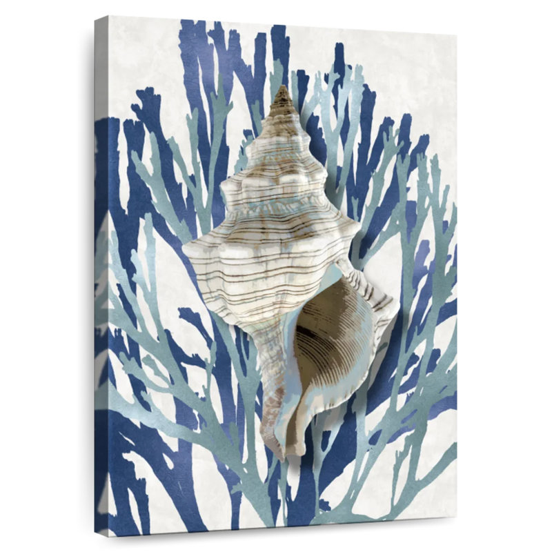 Shell coral aqua blue iii Aletra, H 39 po x l 26 po