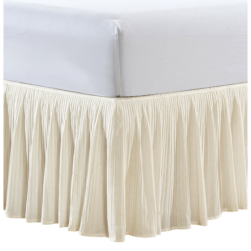 Pleated Bed Skirt, Ivory, King