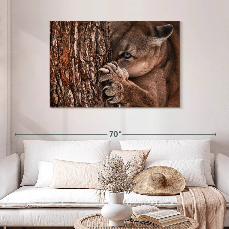 Brampt Peaking Young Cougar, 30" H x 45" W