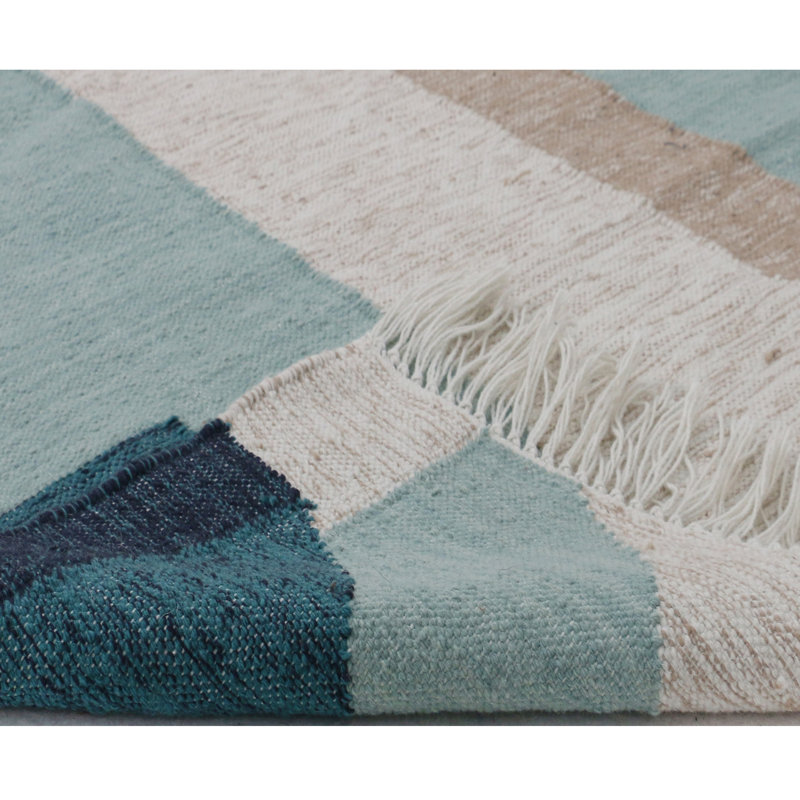 Lagoon Geometric Area Rug in Blue, Rectangle 12' x 15'