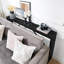 Console, canapé long de 62,2 po derrière le canapé, table de vestibule étroite, table de salle à manger de style campagnard avec structure en métal inclinée, console industrielle pour vestibule, noir