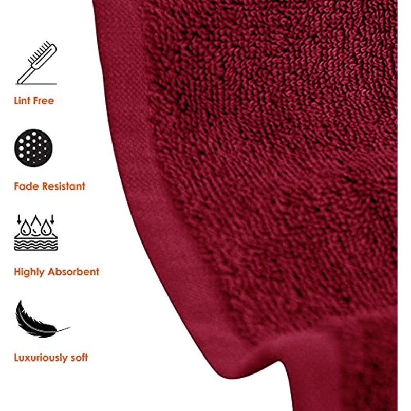 Serviettes de bain 100% coton Hotel & Spa (ensemble de 6), Rouge