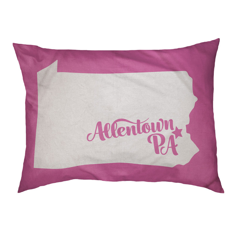 Coussin stylisé allentown de pennsylvanie, Moyen (L 30 po x l 40 po), Rose
