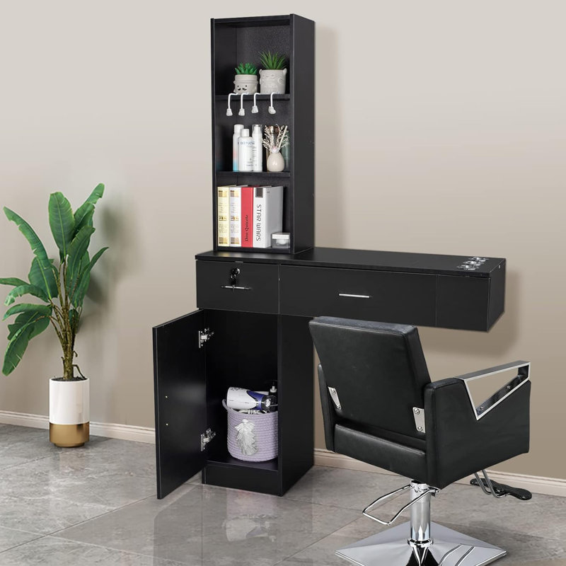 Pjetur 40.7'' Wide 2 - Drawer Storage Cabinet, Black