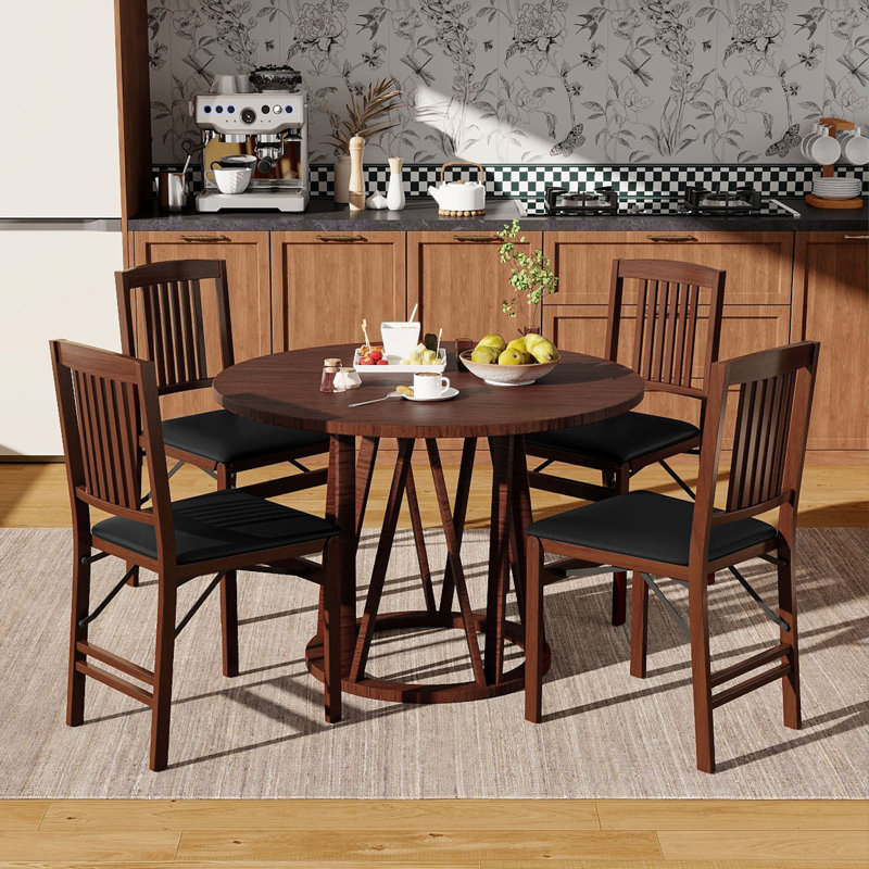Folding Chair, Brown, Brown, Brown
