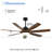 60" Farmhouse Black Wood Ceiling Fan with Light Kit and Remote Control 6-speed Reversible for Living Room DC Motor