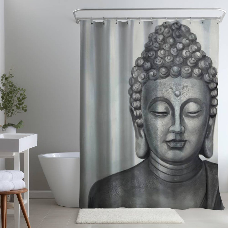Shower Curtain MI92 – Polyester Shower Curtain, Dye Sublimation Print, 71" W × 74" L