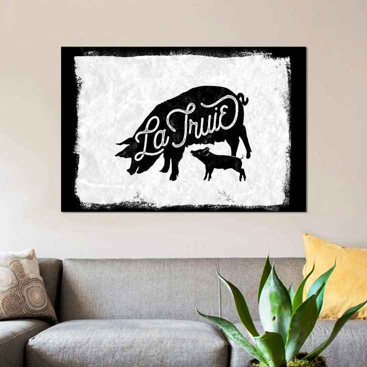 «La Truie», impression sur toile, H 12 po x l 18 po x P 1,5 po, Toile tendue, Pas de tapis