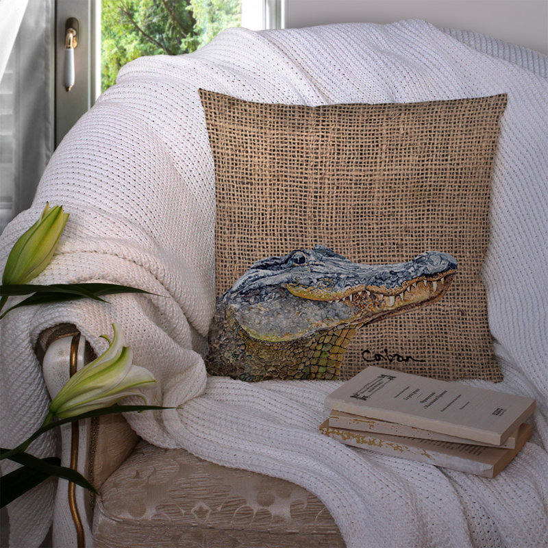 Alligator Outdoor Throw Pillow