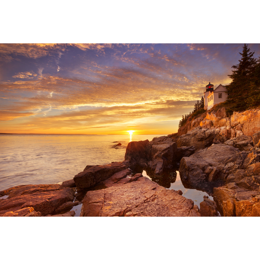 Bass Harbor Head Lighthouse, Acadia NP, Maine, USA At Sunset by Sara_winter - No Frame Art Prints on Canvas