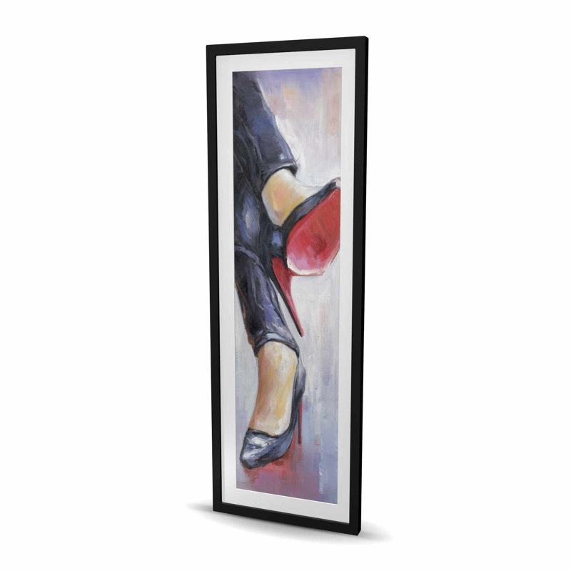 Pieds croisés et talons hauts - chambre à coucher, impression encadrée rouge
