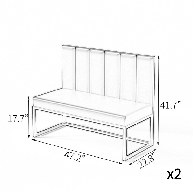 Banc de restaurant moderne et simple (ensemble de 2).