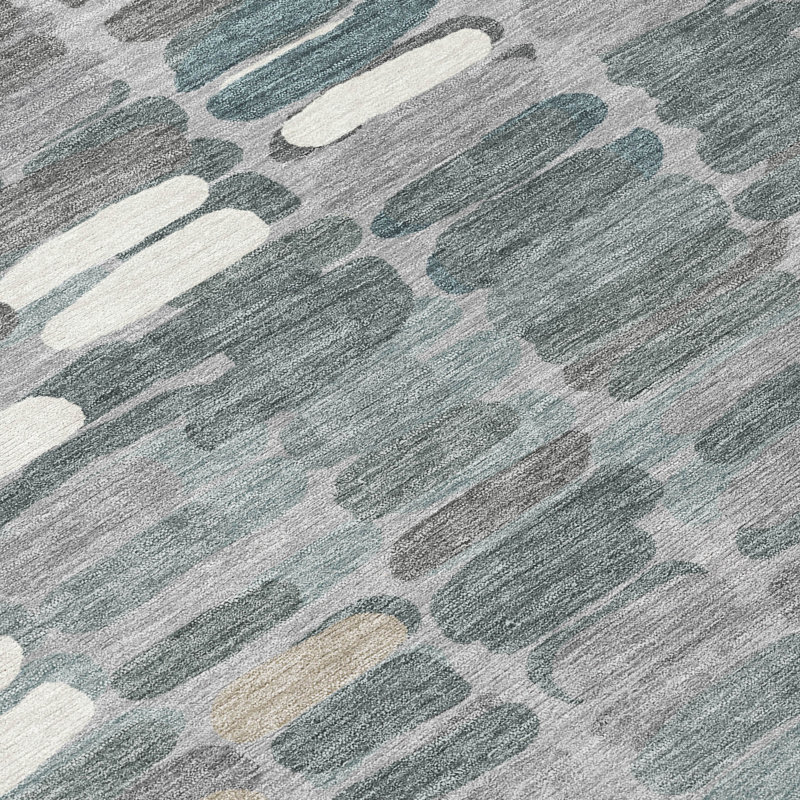 Tapis abstrait intérieur / extérieur lavable à la machine Molewski ACN2349, Rectangle 2 pi 6 po x 3 pi 10 po