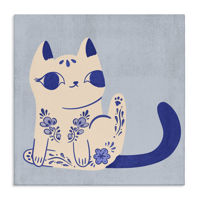 Toile de chat ornée de fleurs, design par Carrie Cantwell