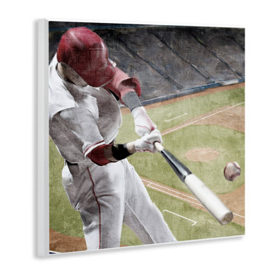 Plaque murale Baseball Swing In Action, design par Kim Allen