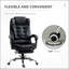 Fauteuil de direction ergonomique à haut dossier, fauteuil d'ordinateur en cuir PU avec repose-pieds rétractable, soutien lombaire, appui-tête rembourré et accoudoir-459837799
