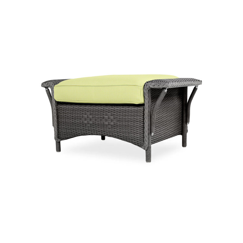 Nantucket Outdoor Ottoman, Charcoal, Woodgrain Ash