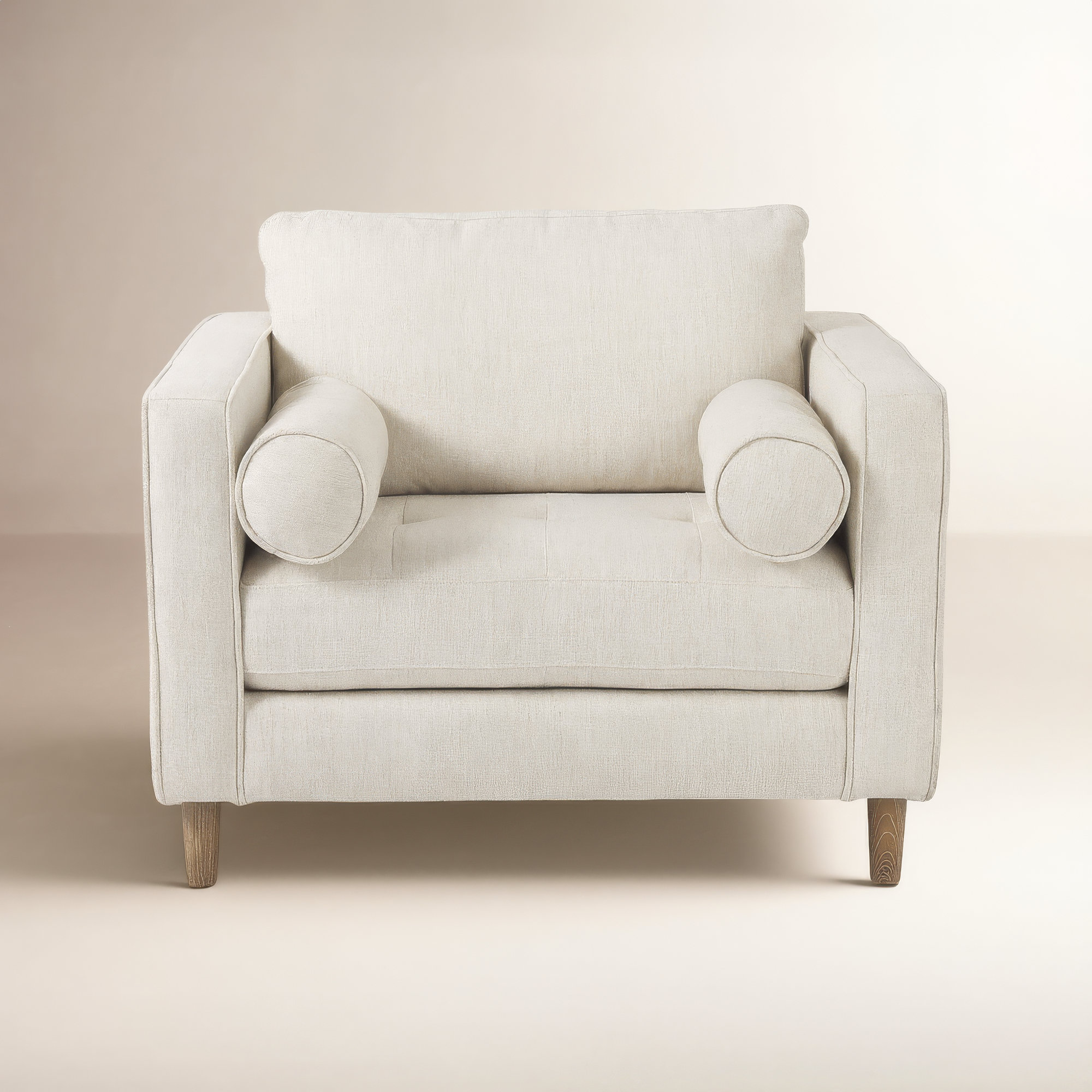 Stephon Upholstered Armchair, Cream