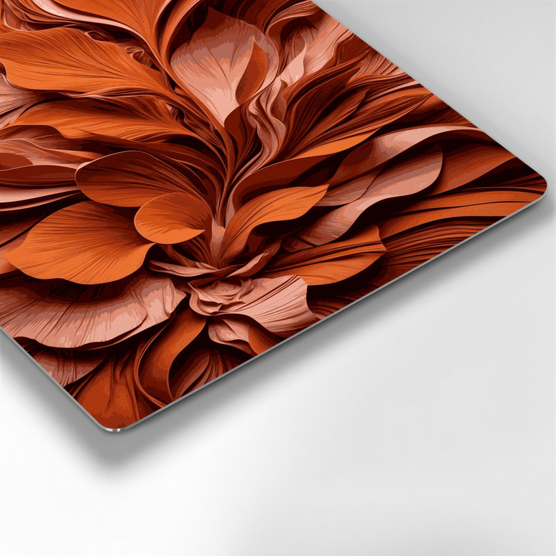 Abstrait floral rouge 96, art mural en métal, H 16 po x l 20 po