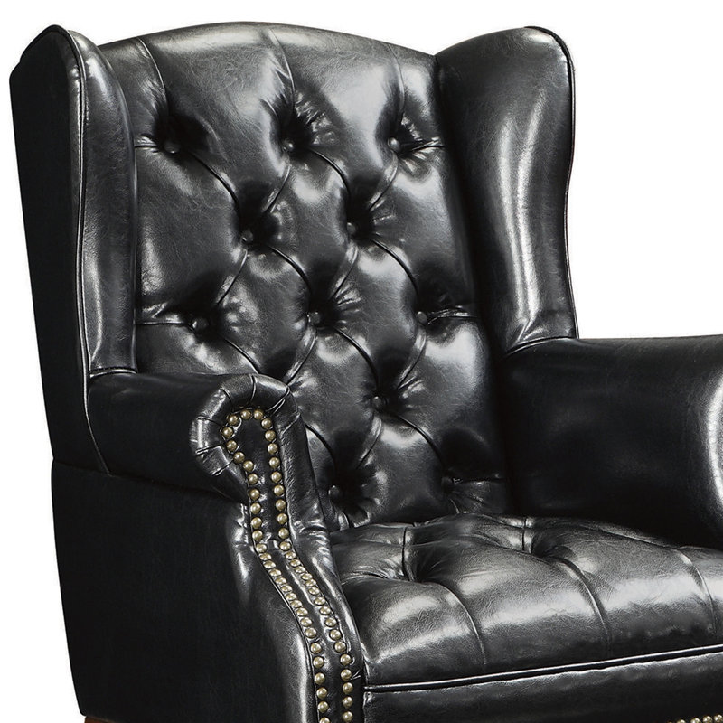 Fauteuil à oreilles et repose-pieds Acker