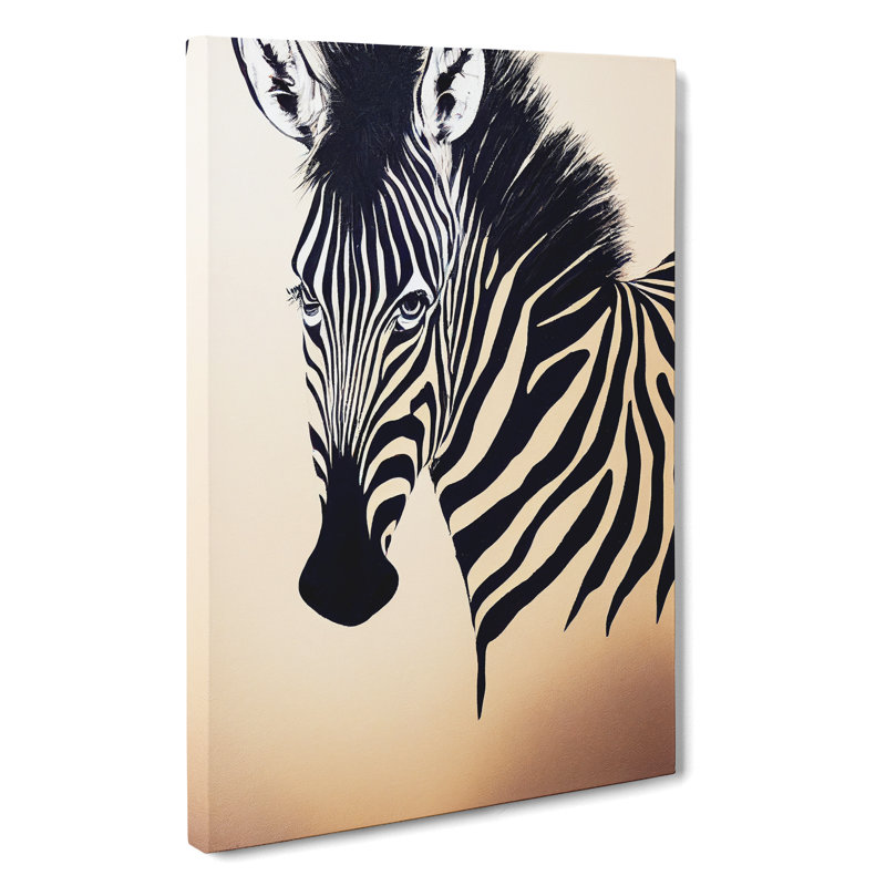 Zebra Portrait - Wrapped Canvas, 50cm H x 35cm W x 3cm D