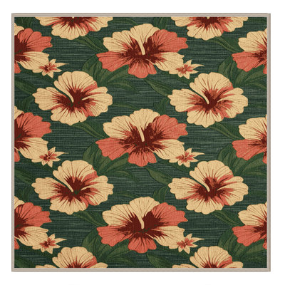  Tapis hawaïen lavable Hibiscus