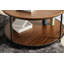 Table basse ronde en mélamine à deux niveaux avec fentes de rangement intégrées pour l'organisation du salon et la commodité moderne-1206449315-1206449316