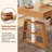 Natural Solid Wood Electric Lift Writing Desk (62.99" Wide), Fluted Front Panel with 3 Drawers, Two-Tone A Frame Adjustable Height Computer Desk
