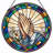 Praying Hands Stained Glass Window Panel，7.8H-657190390