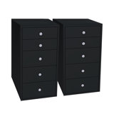 SlayStation 5 Soft Close Drawer Makeup Vanity Storage Unit with Crystal Lux Drawer Knobs