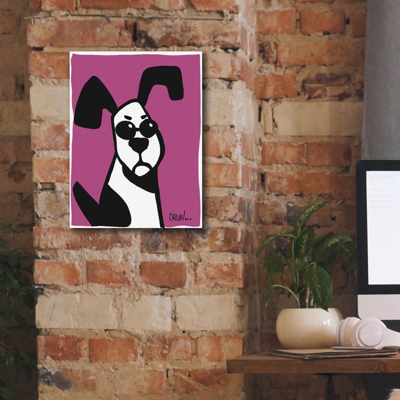 «Dog On Purple» par Irena Orlov, H 16 po x l 12 po x P 0,75 po