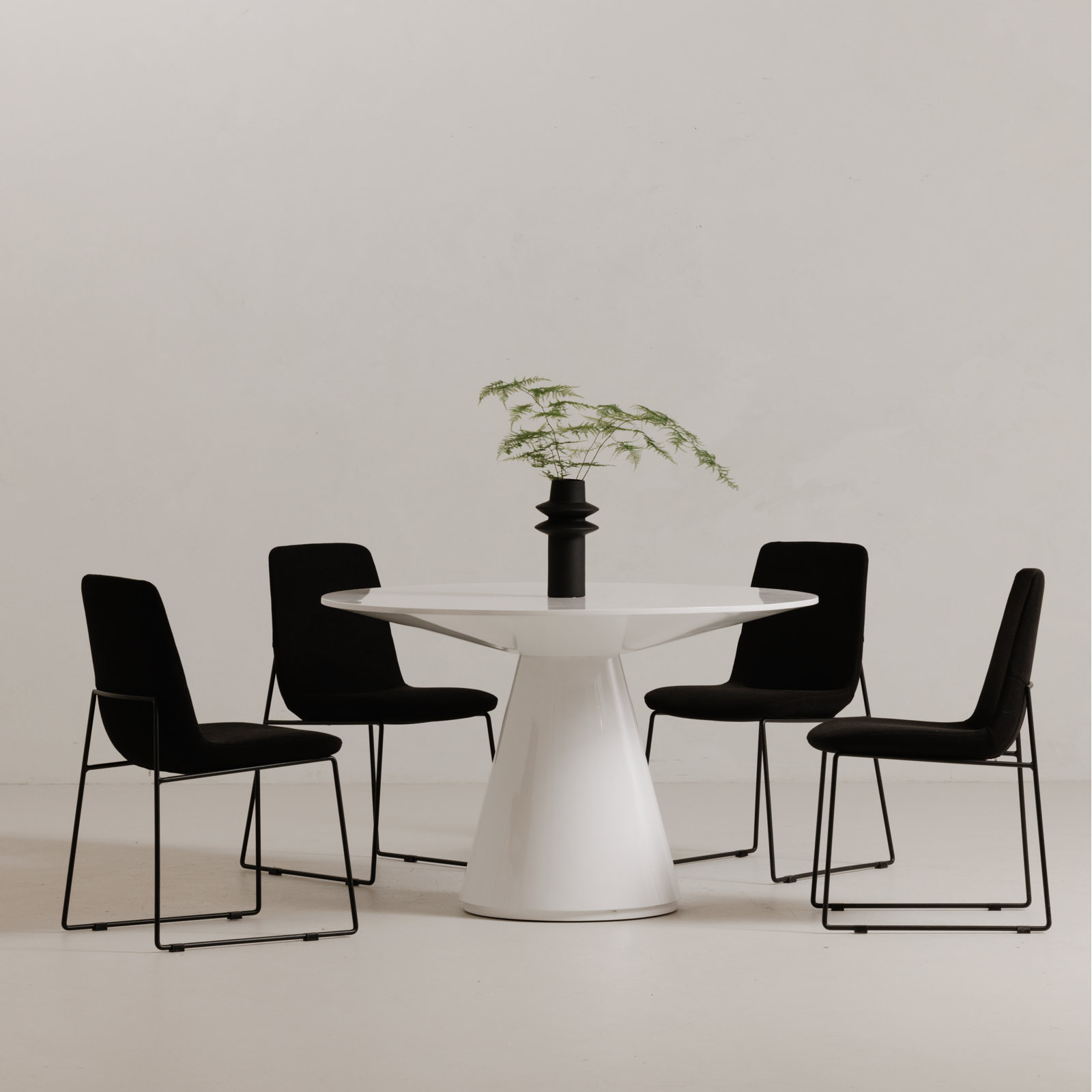Royale Round Pedestal Dining Table , White, 29.5" H x 47" W x 47" L
