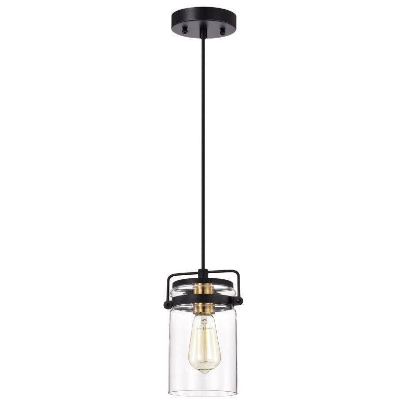 Luminaire suspendu cylindrique simple à 1 lumière Douthett