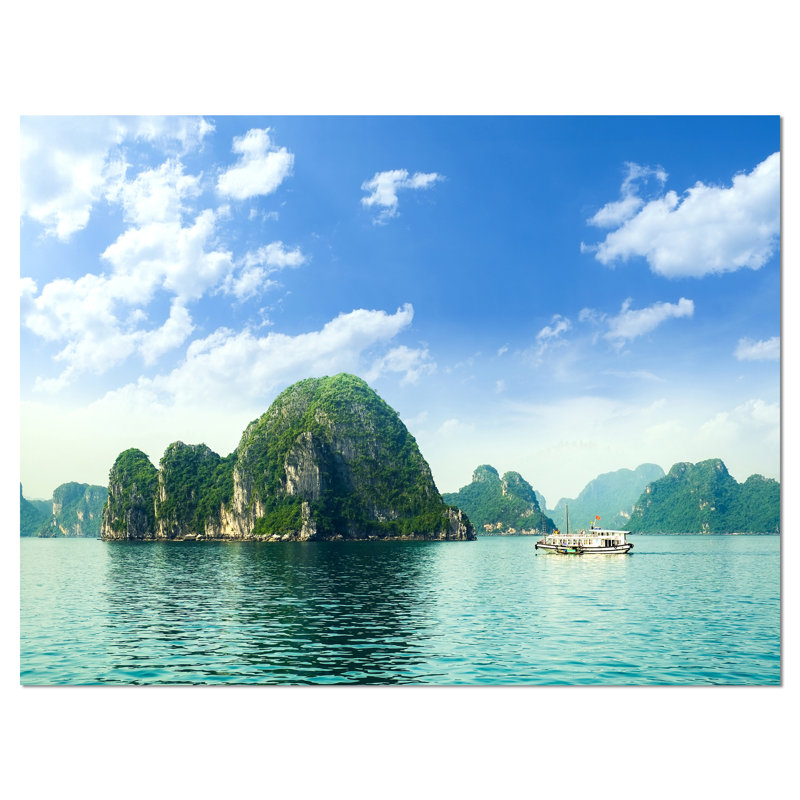 « ha », reproduction de photo sur toile tendue, "ha bay" en mer vietnam, H 8 po x l 12 po x P 1 po