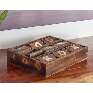 Rusticity Wooden Tic Tac Toe Game Board, Handmade, (5x5 in)