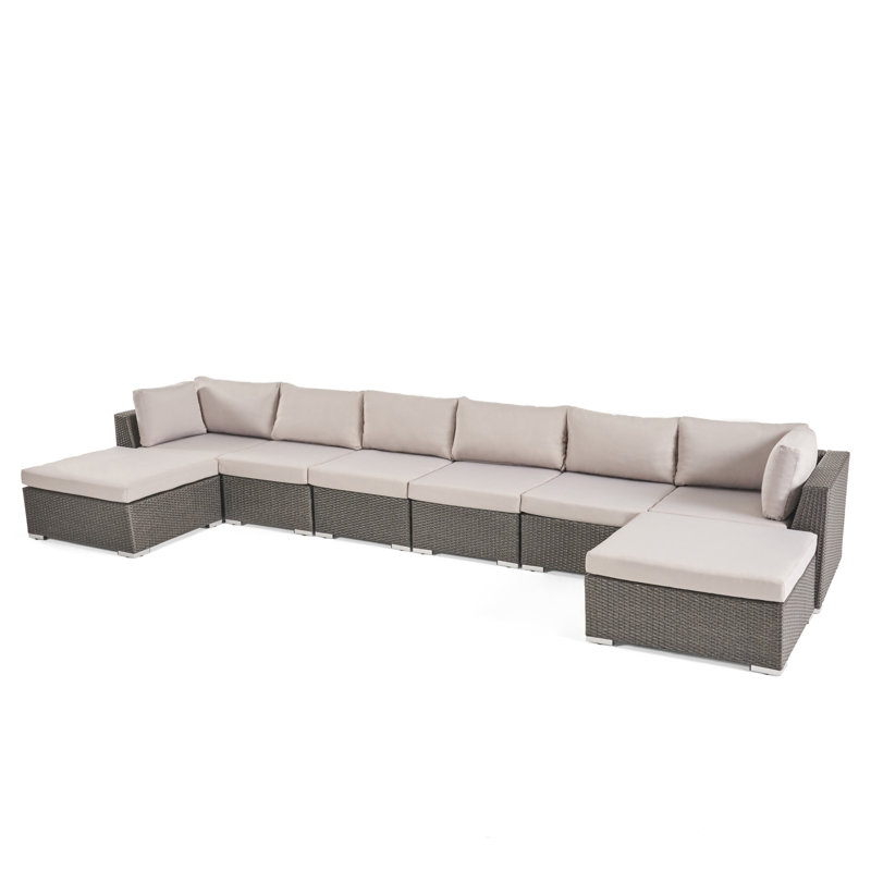 Ansonia Outdoor 8 Piece Sectional Seating Group with Cushions