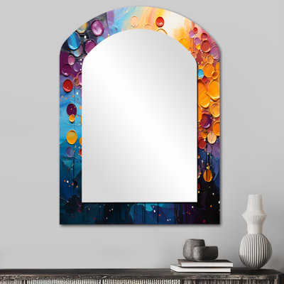 Dancing Lights - Large Arched Wall Mirror On Metal