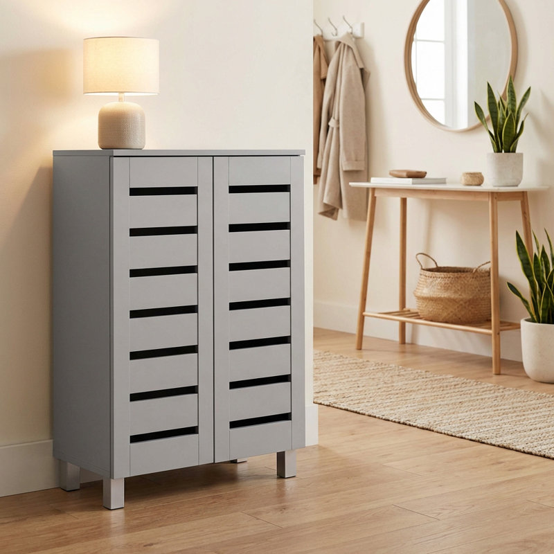 Euston 10 Pair Shoe Storage Cabinet, Grey