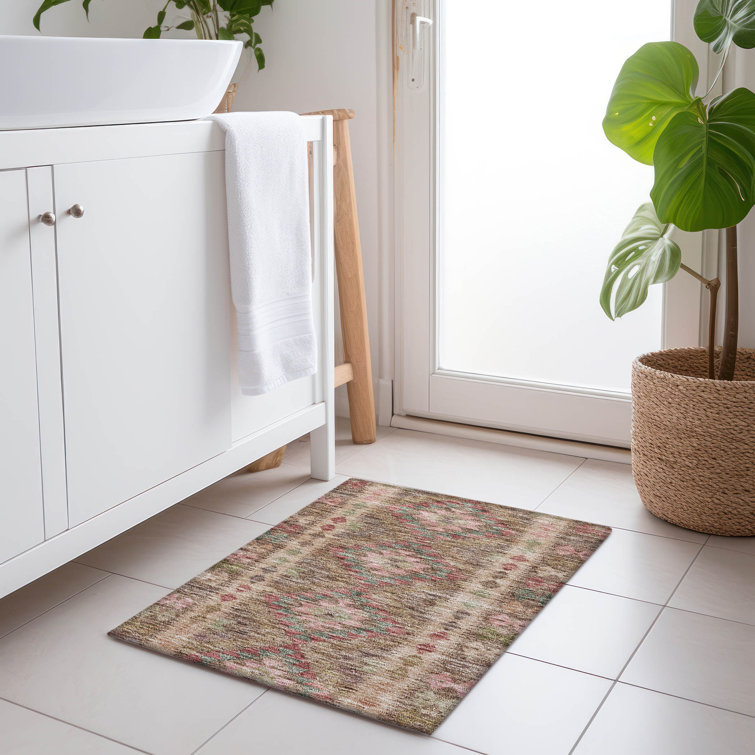 Machine Washable Indoor/Outdoor Claudian ACN1226 Brown Rug