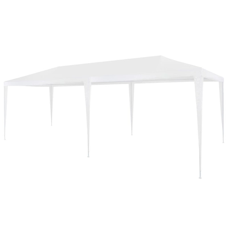 Party Tent White Polyethylene with Steel Frame 10 x 20 ft Folding Outdoor Event Canopy