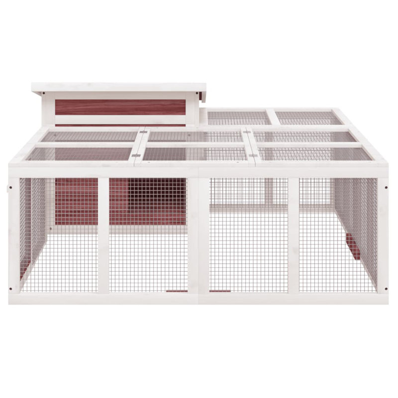 Yemina Small Animal Hutch, Mocha/White/Green