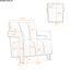 Fauteuil de 26,3 po pour espace de vie en forme de L, support ferme, construction stable, matériau de pièce de 228 lb, construction, siège confortable, hauteur maximale-1973276551