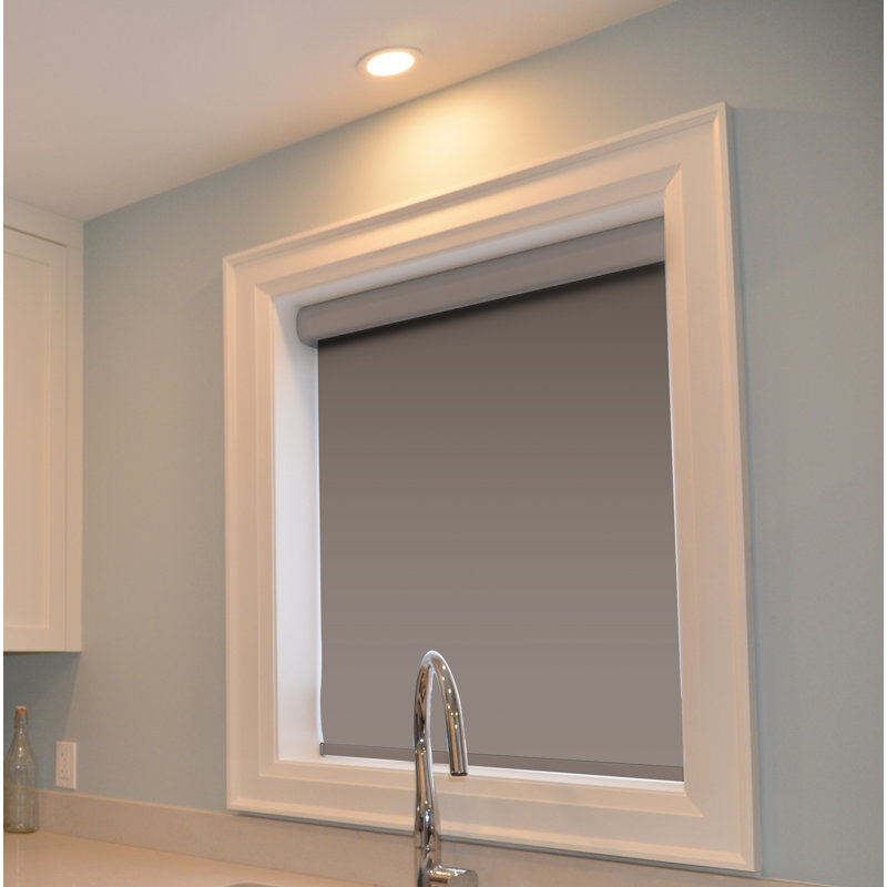 Rideau roulant transparent gris, L 45 po x L 48 po