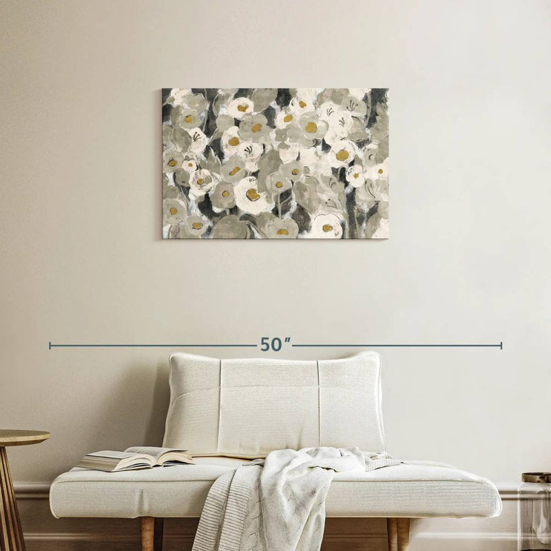 Harnek fleurs veloutées neutres, H 20 po x l 30 po