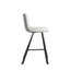 Tabouret de bar moderne en tissu gris clair texturé - chaise rembourrée à hauteur de comptoir avec pieds robustes en métal noir pour îlot de cuisine, bar personnel, salle à manger (simple), 2 ensembles